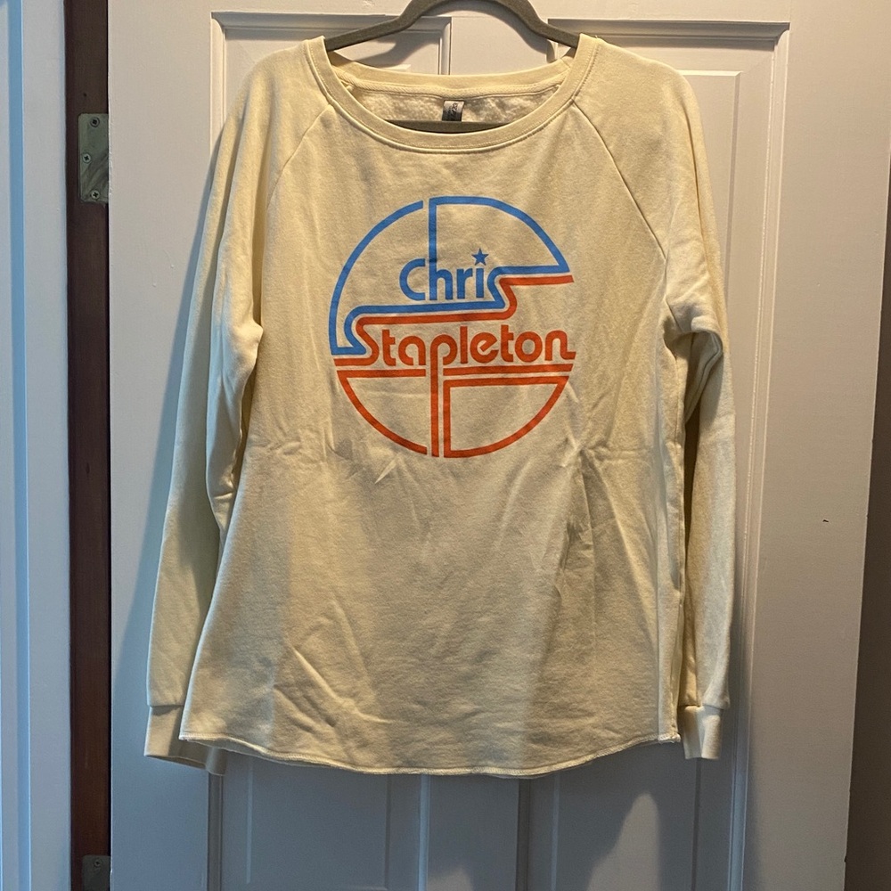 Chris Stapleton Graphic Sweatshirt - Cream with Blue & Orange Logo